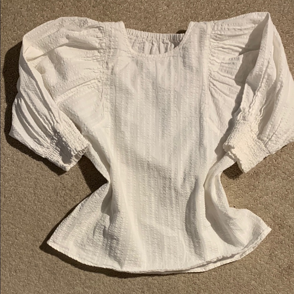 Elegant White Puff Sleeve Top